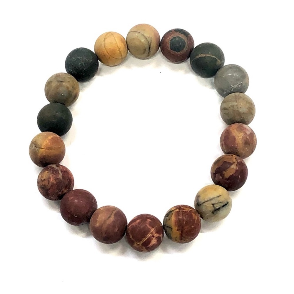 UNBRANDED NATURAL Mooakite STONE Stretch Bracelet With Matte Finish